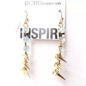 BCBGeneration EARRINGS OPAL GEM GOLD-TONE SPIKE